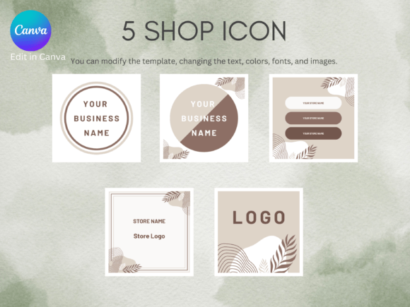 Download Boho Etsy Shop Icon Templates Canva - Shop Collection