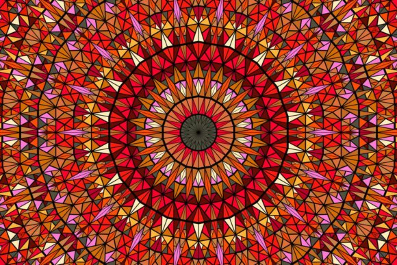 Download Round Triangle Mosaic Mandala Background - Premium Resources