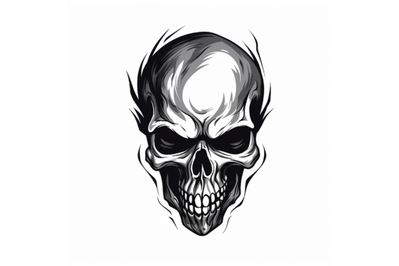 Download Skull Logo Black and White - White Collection