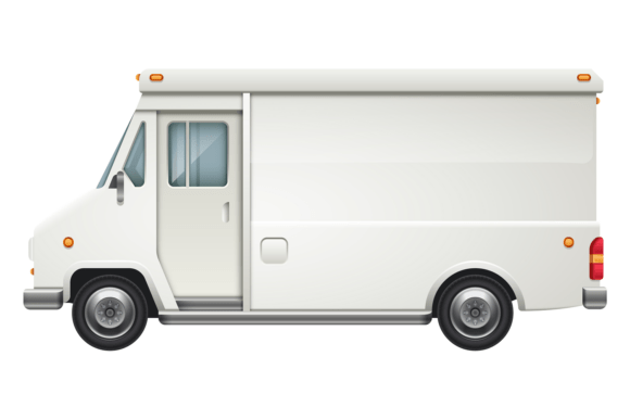 Download Van Blank Mockup. White Transport Side V - White Collection