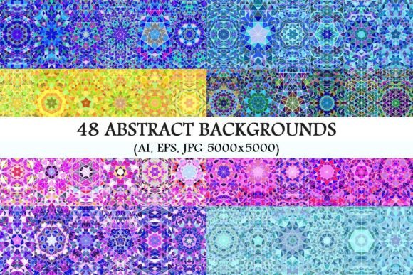 Download 48 Radial Triangle Mosaic Backgrounds - Premium Bundle