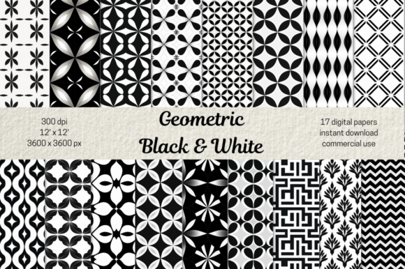 Download Black and White Geometrical Patterns PNG - White Collection