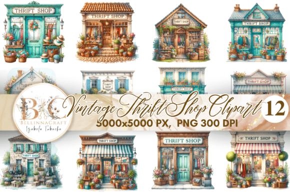 Download Vintage Thrift Shop Clipart Bundle PNG - Premium Resources
