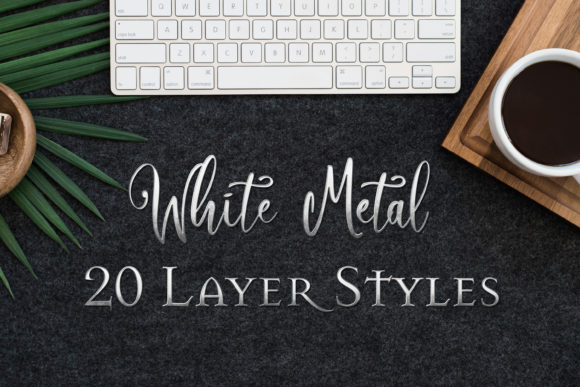 Download White Metal - 20 Layer Styles for PS - White Collection