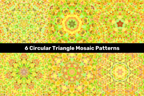 Download 6 Circular Triangle Mosaic Patterns - Triangle mosaic Collection